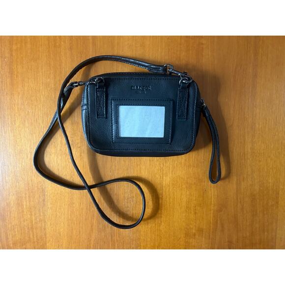 Anthropologie Margot Small Black Leather Cross Body Purse w/ Detachable Strap - Picture 2 of 8